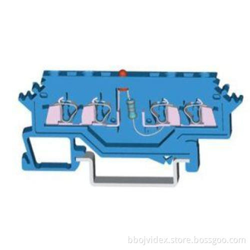 Blue 800v 18A Thermocouple Spring Terminal Block For Any Ki